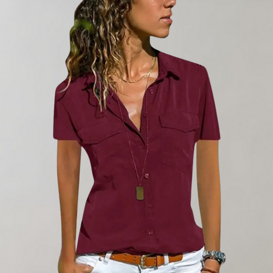 Helen - Blusa con cierre de botones para mujer - Moderna y cómoda
