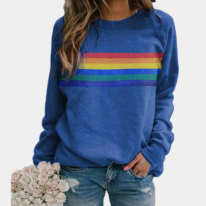 Hannelore | Sudadera con rayas arco iris