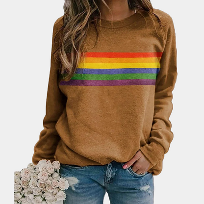 Hannelore | Sudadera con rayas arco iris