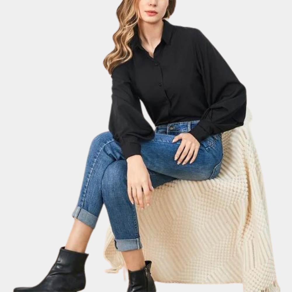 Oceane - Elegante blusa de mujer con mangas obispo