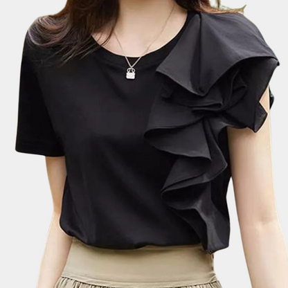 Elena - Elegante blusa de mujer con volantes