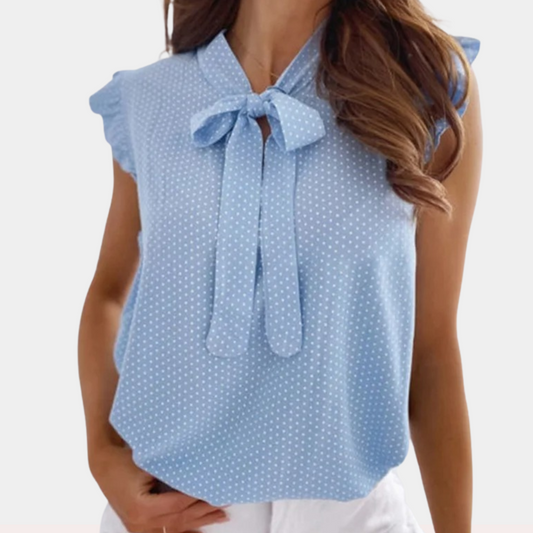 Bella - Elegante blusa de verano con cuello de lazo