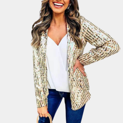 MELANIE | Elegante blazer de purpurina para mujer