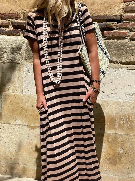 Vestido de rayas Cafe