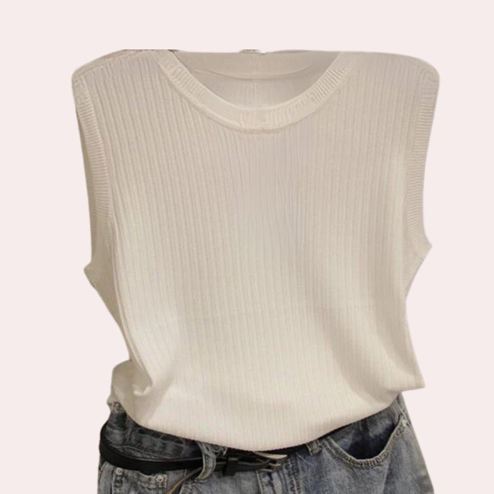 Briana - Top sin mangas de cuello redondo para mujer - Sencillo y con estilo