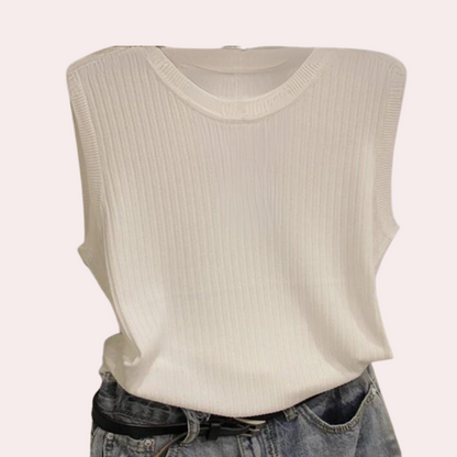 Briana - Top sin mangas de cuello redondo para mujer - Sencillo y con estilo