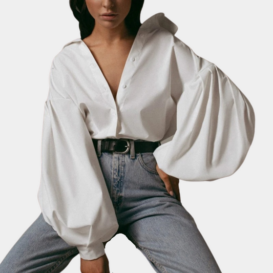 Raimona - Blusa de mujer con mangas abullonadas