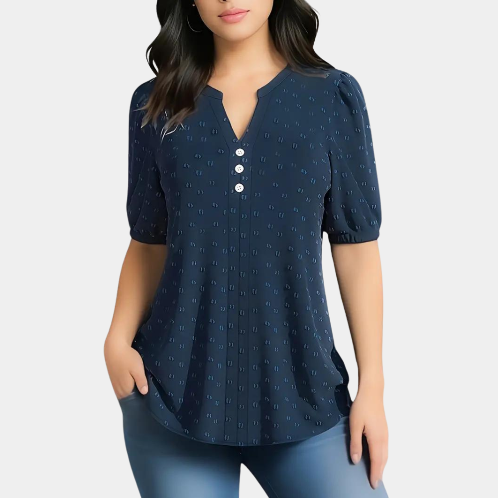 Isabetta - Blusa de mujer con cuello de pico