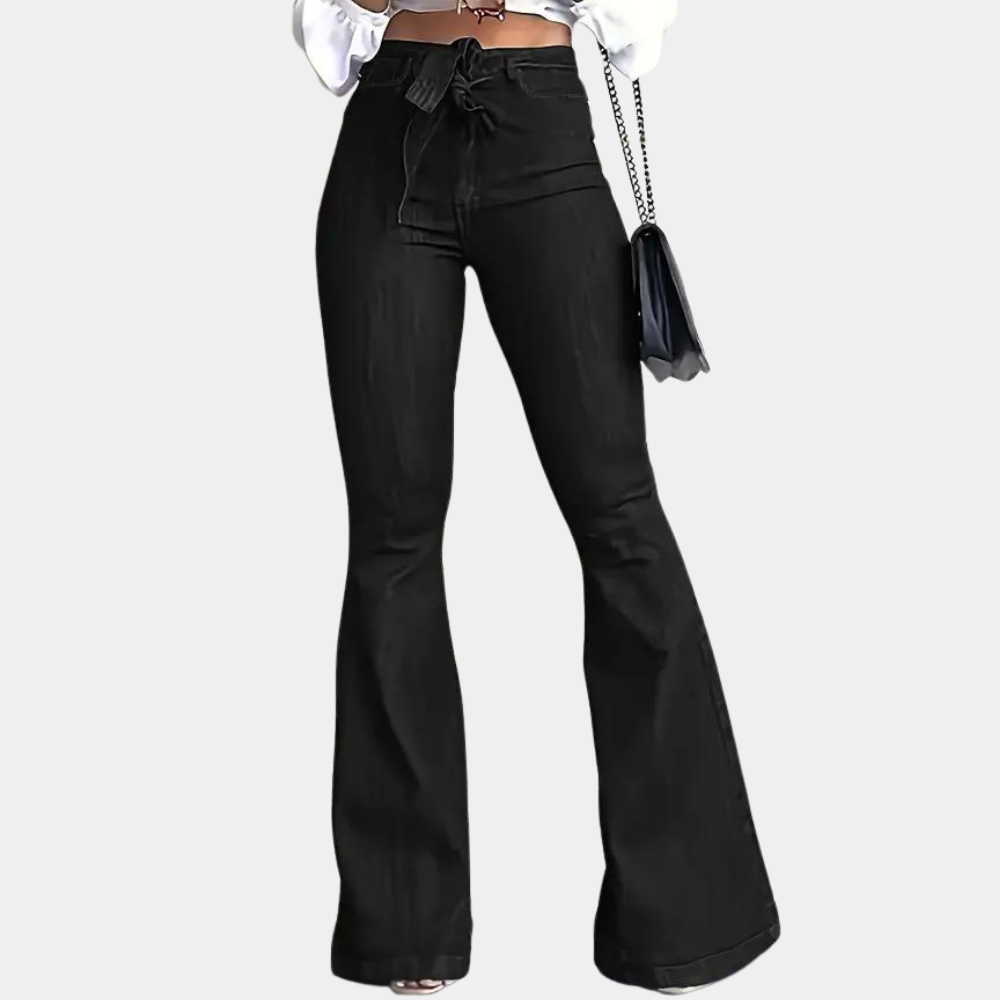 Pantalones acampanados de cintura alta para mujer