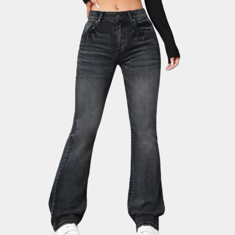 pantalones de cintura alta y pernera ancha para mujer