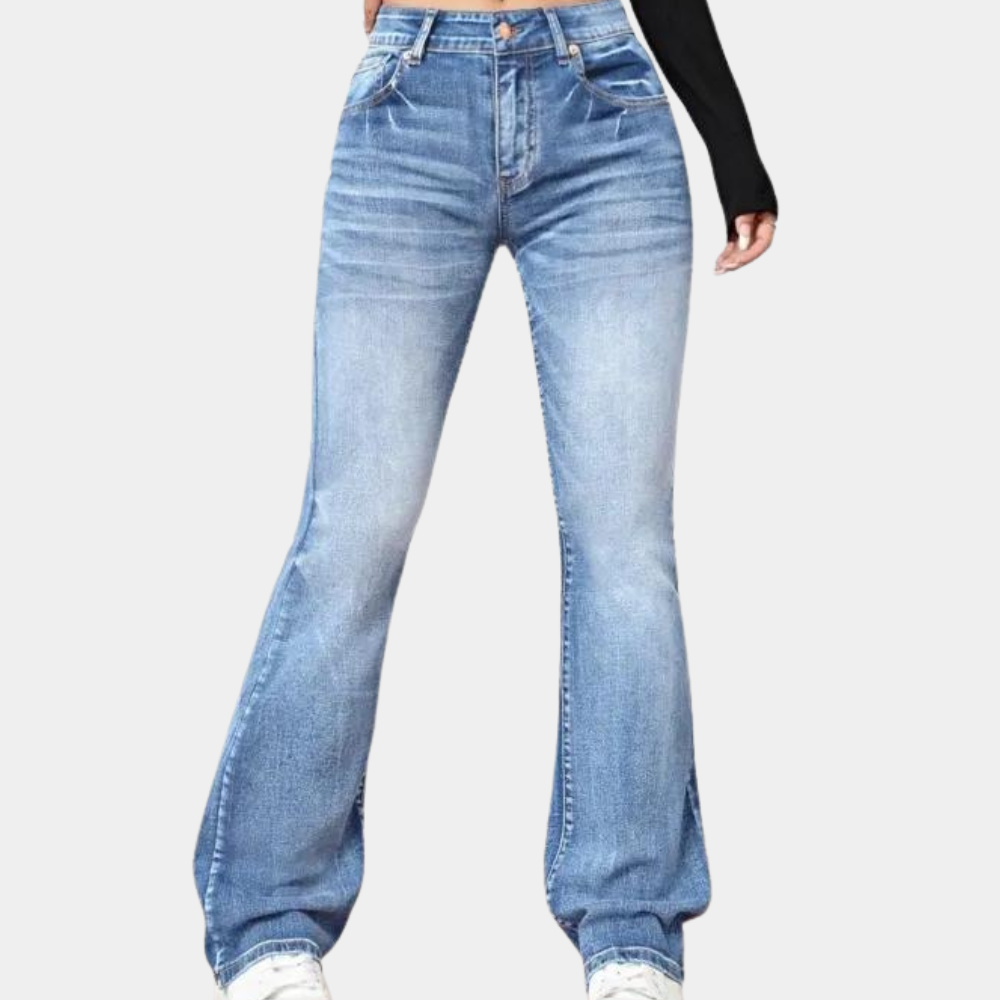 pantalones de cintura alta y pernera ancha para mujer
