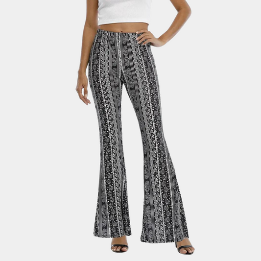 Pantalones acampanados estilo boho para mujer