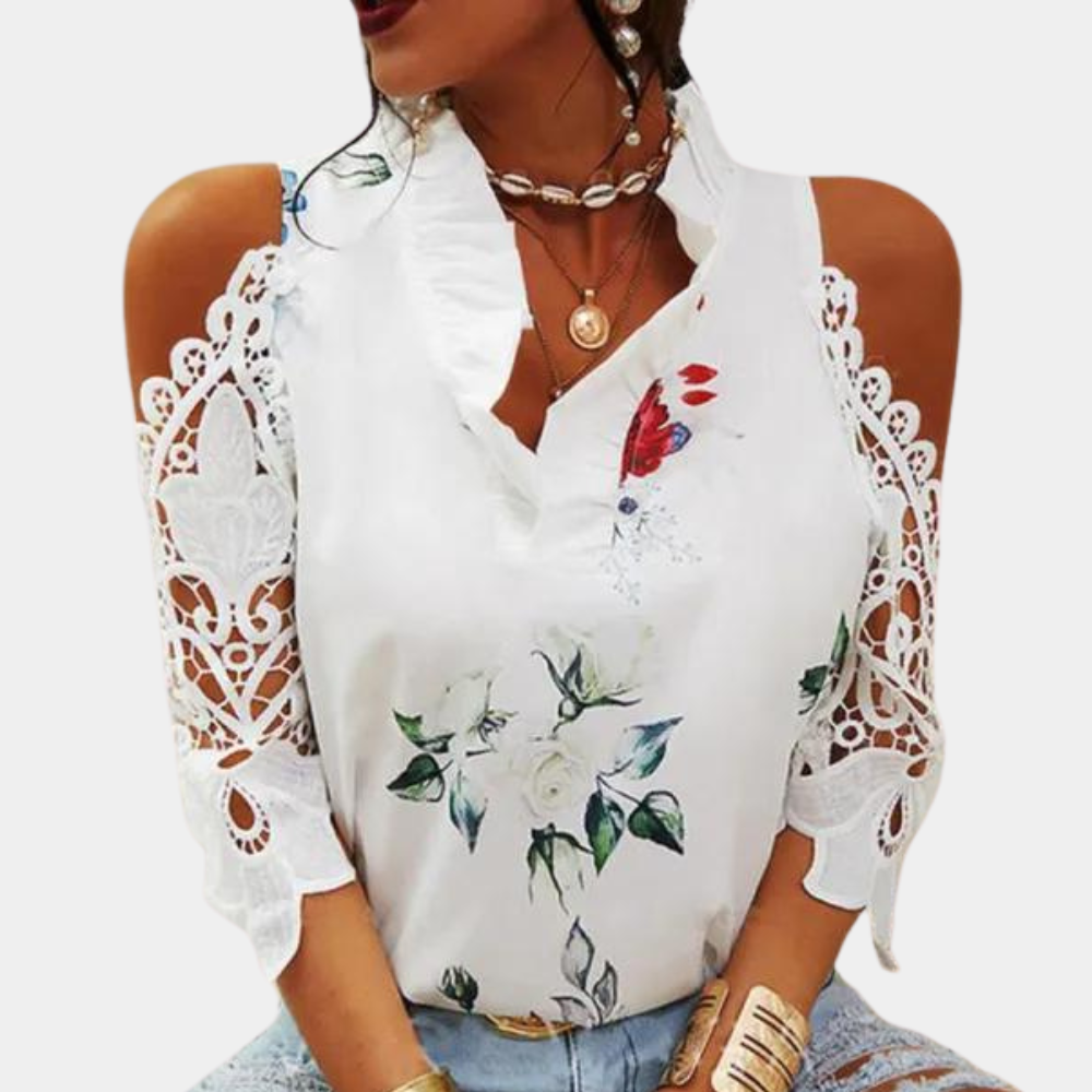 Elegante blusa de mujer con diseño floral