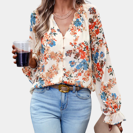 Elegante blusa floral para mujer