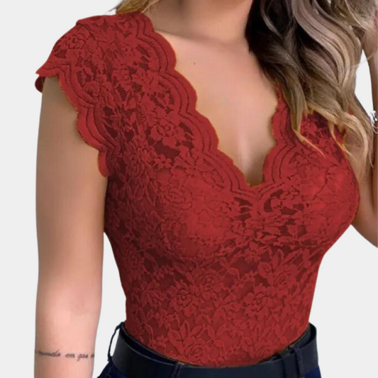 Blusa de encaje de moda para mujer