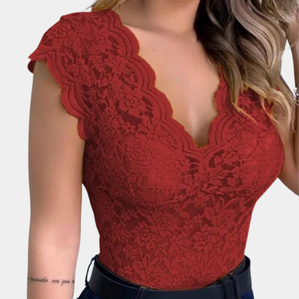 Dora - Blusa de encaje para mujer - Clásica y cómoda