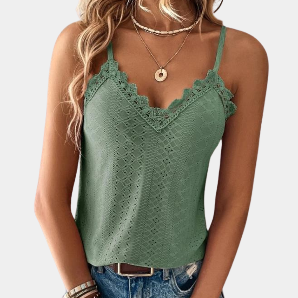 Elegante top de mujer con cuello de pico