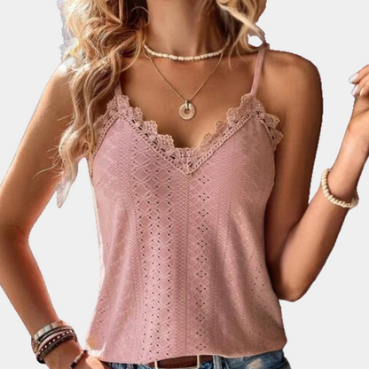 Elegante top de mujer con cuello de pico