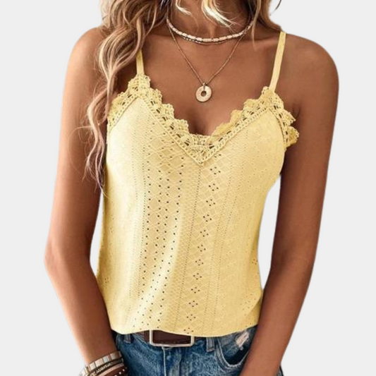 Elegante top de mujer con cuello de pico