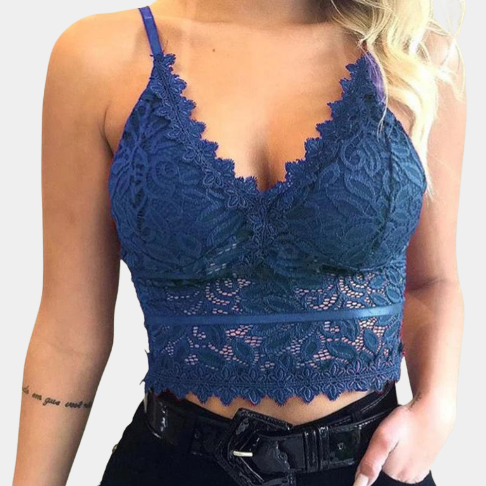 Christina - Crop Top de encaje para mujer - Elegante y ligero