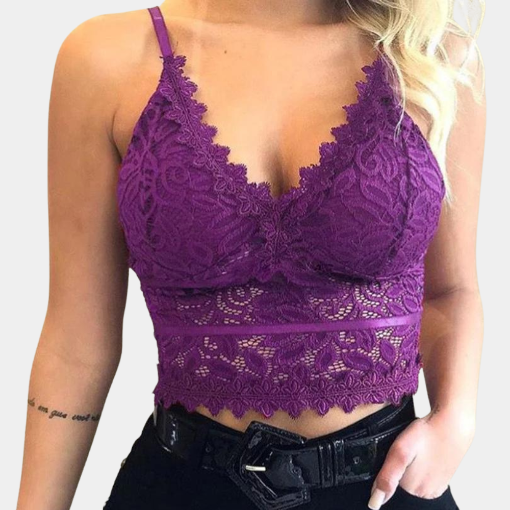 Christina - Crop Top de encaje para mujer - Elegante y ligero