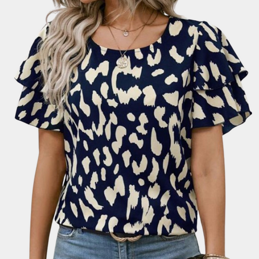 Yelena - Moderna blusa de mujer con estampado de leopardo