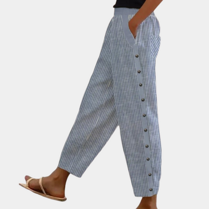 Pantalones chic a rayas para mujer