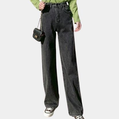 Pantalones de mujer de corte ancho y cintura alta