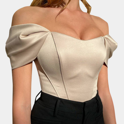 Elegante top sin hombros para mujer