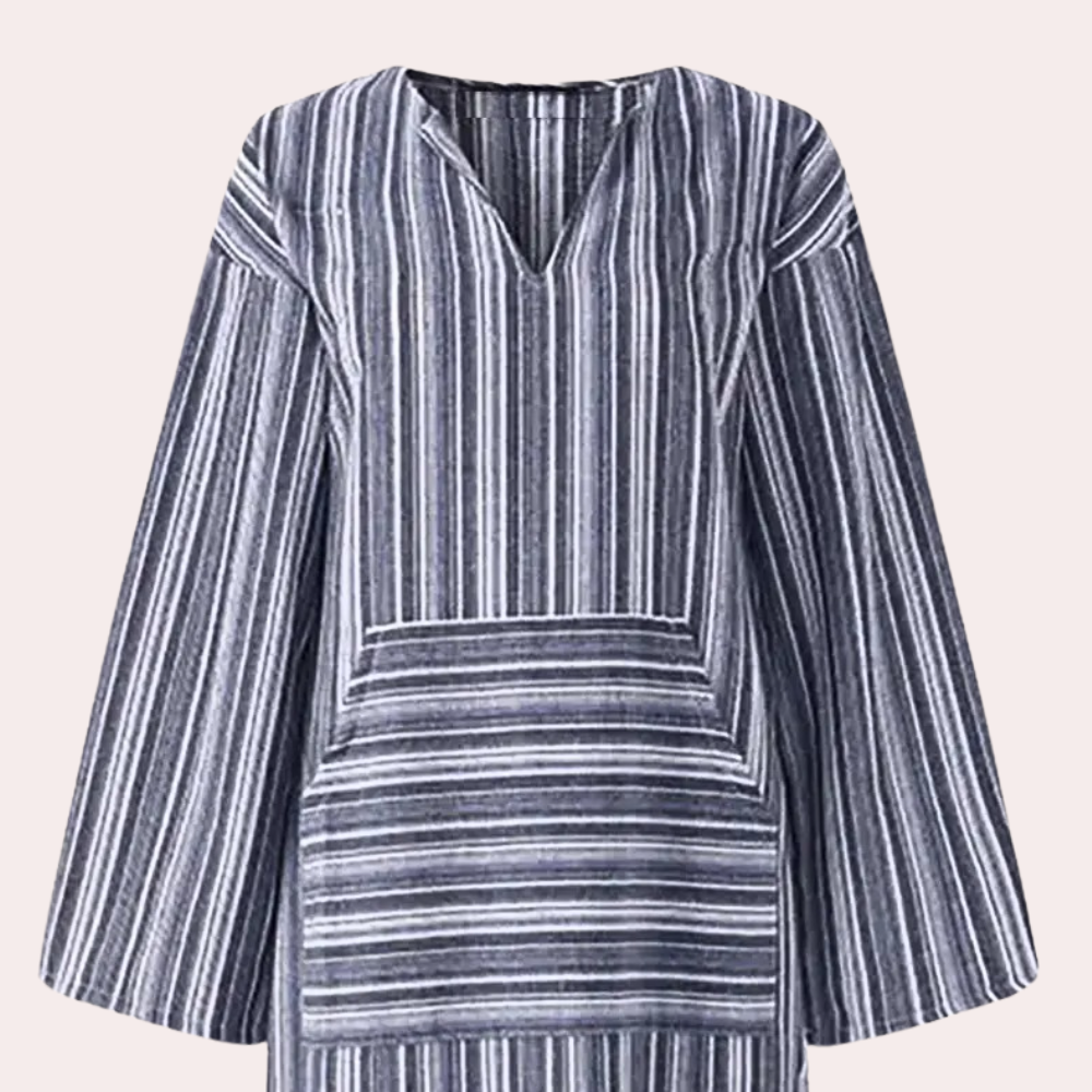 Damska Elegancka Sukienka Maxi w Paski