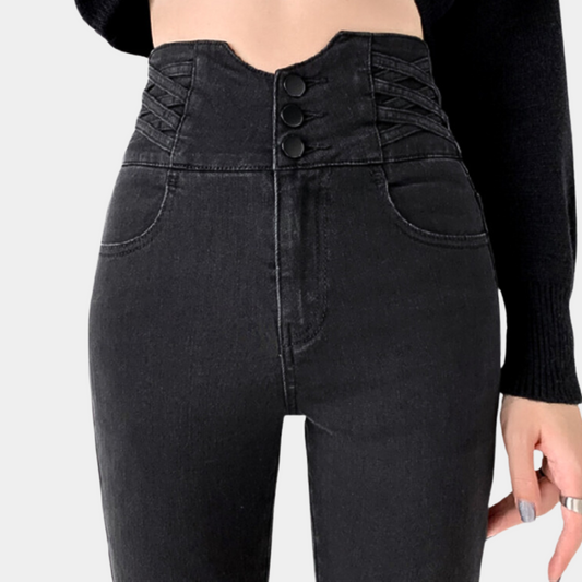 Vaqueros de cintura alta de moda para mujer