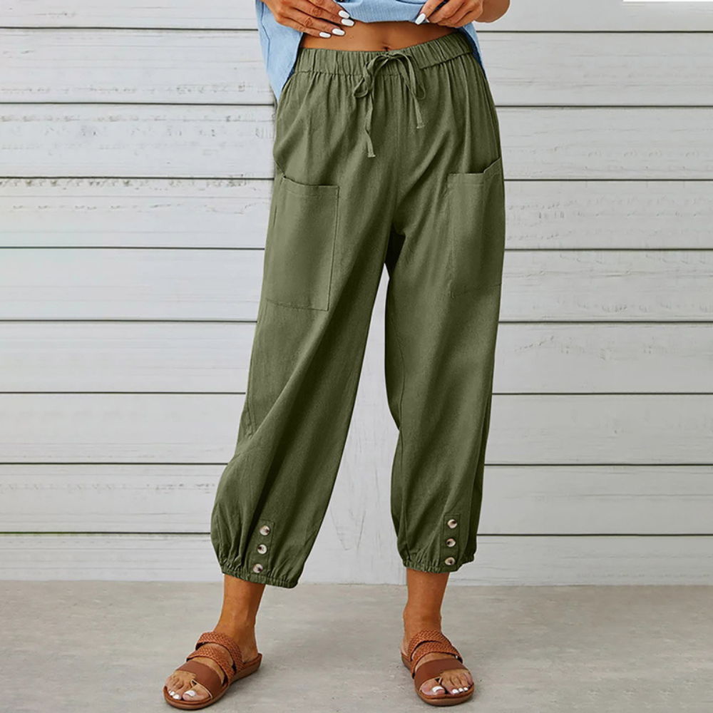 Pantalones anchos casual de mujer