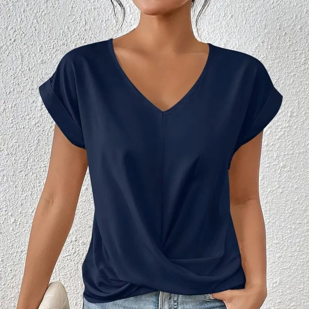 Diana - Blusa con cuello de pico para mujer - Suave y versátil