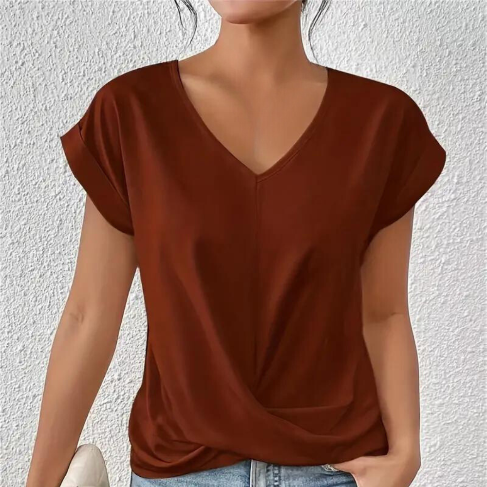 Diana - Blusa con cuello de pico para mujer - Suave y versátil