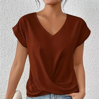Diana - Blusa con cuello de pico para mujer - Suave y versátil