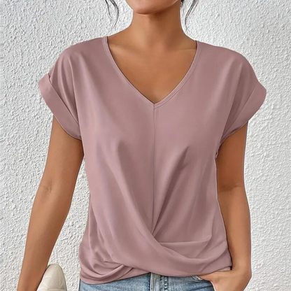 Diana - Blusa con cuello de pico para mujer - Suave y versátil