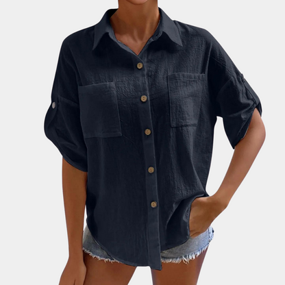 Tamsin - Camisa lisa de mujer de estilo veraniego