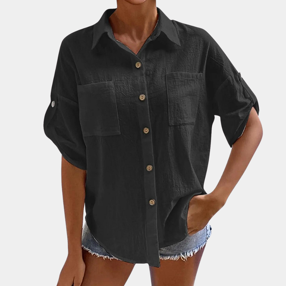 Tamsin - Camisa lisa de mujer de estilo veraniego