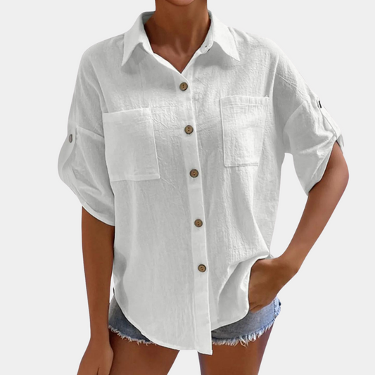 Tamsin - Camisa lisa de mujer de estilo veraniego