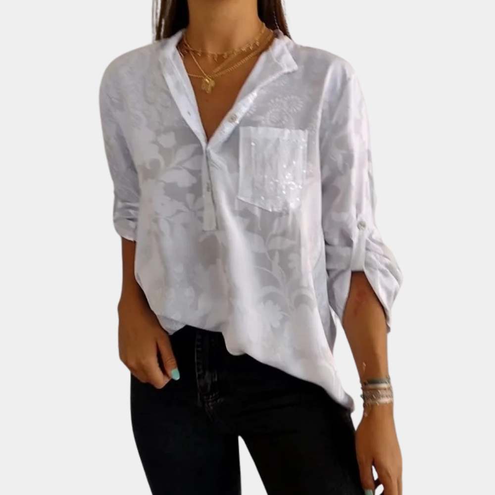 Edith - Blusa con mangas ajustables para mujer