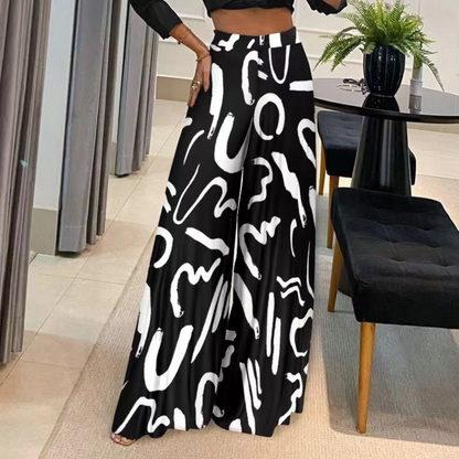 Pantalones de mujer con perneras anchas y fluidas artísticas