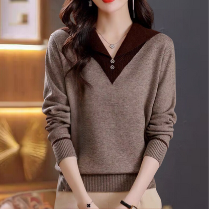 Jersey Elmina | Jersey cuello pico mujer