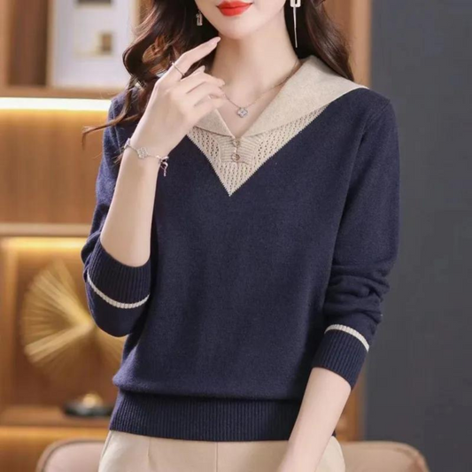 Jersey Elmina | Jersey cuello pico mujer