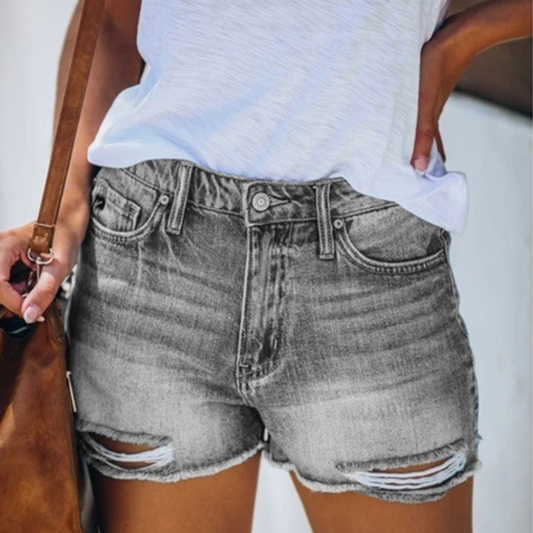 Violaine - Veraniego pantalón corto vaquero de mujer con divertidos flecos