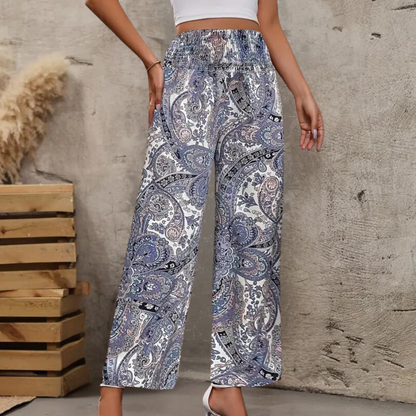 Reina - Pantalones anchos boho para mujer con bolsillos inclinados