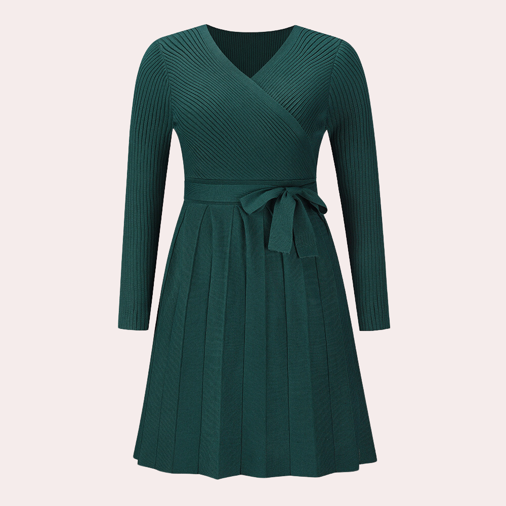 Dahlia - Elegante vestido midi plisado para mujer