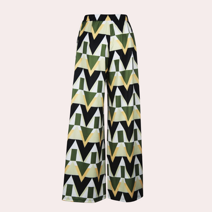 Pantalones anchos de cintura alta para mujer