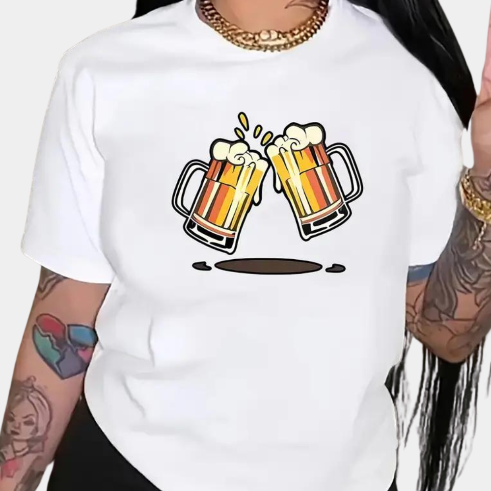 Carmela - Camiseta Oktoberfest de mujer con estampado de cerveza