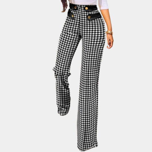Pantalones de pata de gallo atemporales para mujer