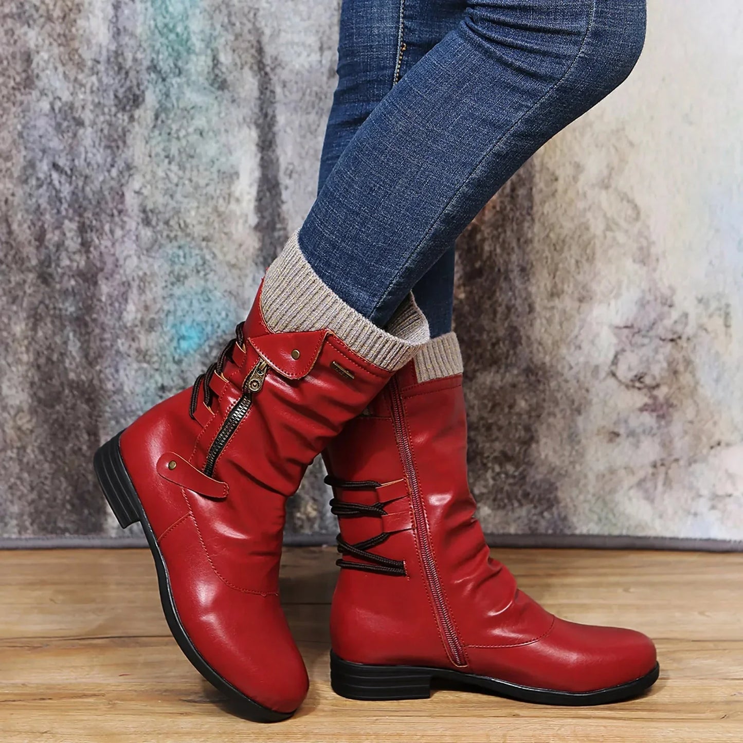 Botas Reanna | Botas de piel Mid Calf